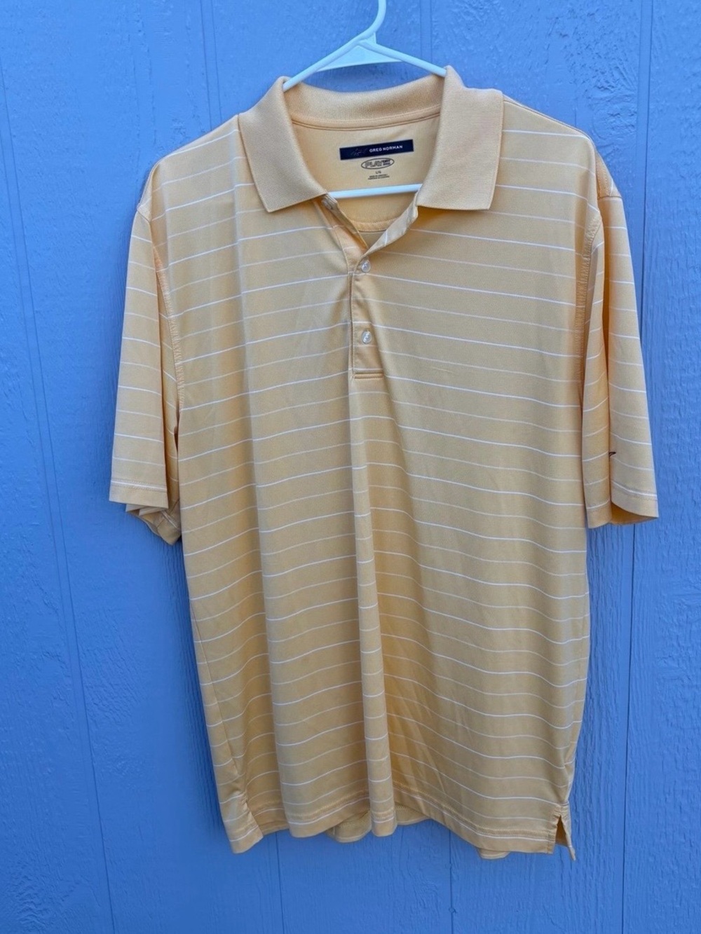 Greg Norman Collection Pale Yellow Striped Men’s Polo